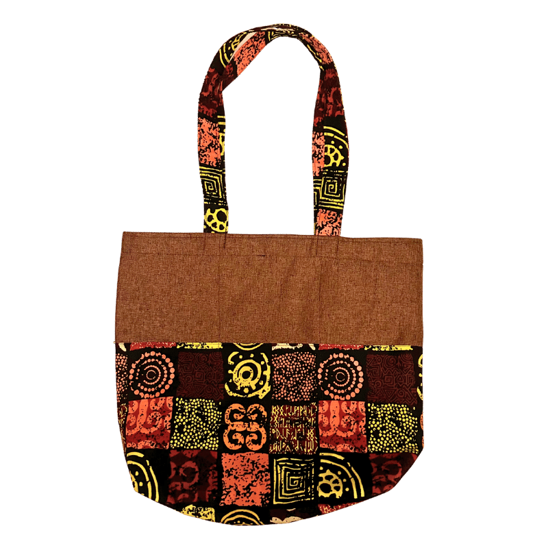 African Print Tote Bag with Zipper Pattern 3 - Pearl Africa