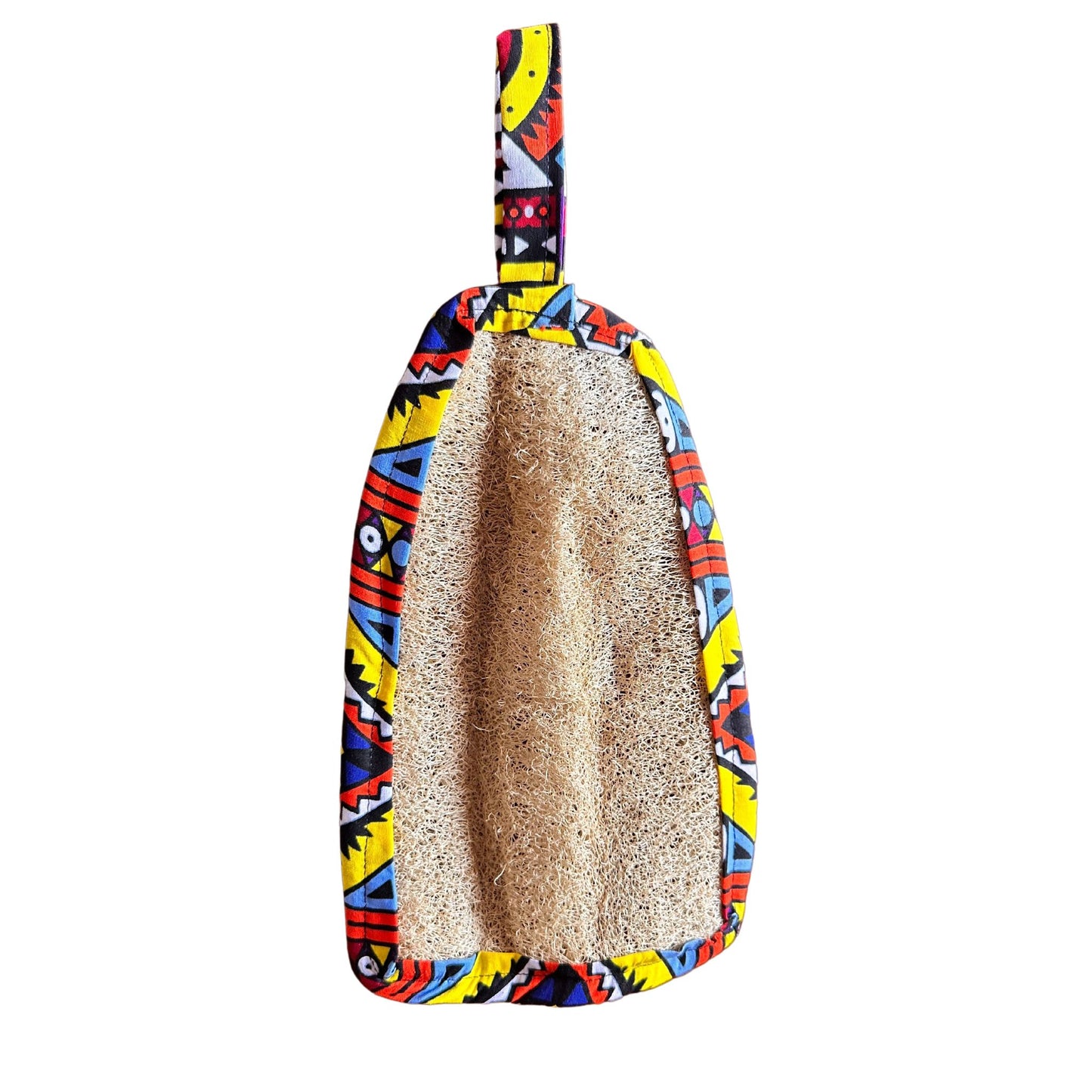 Natural Loofah Organic Body Scrubbers with African Print (Set of 2) - Pearl Africa