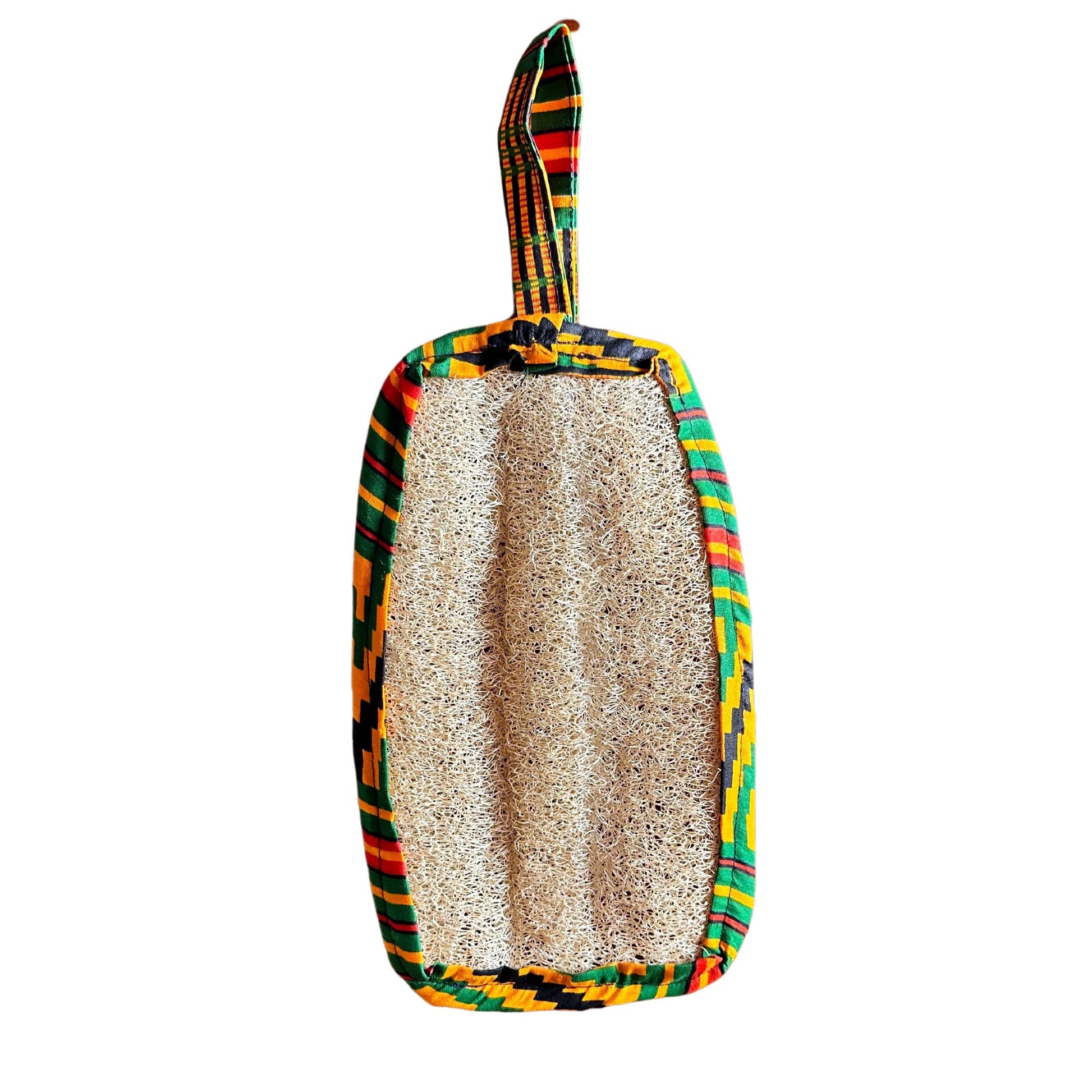 Natural Loofah Organic Body Scrubbers with African Print (Set of 2) - Pearl Africa