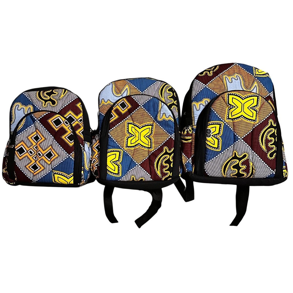 Fabric Backpack with African Print Pattern 2 - Pearl Africa
